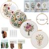 1set Bouquet Embroidery Kit, Including English Stitch Instructions, Bouquet Embroidery Material Kit, DIY Embroidery Craft Material Kit
