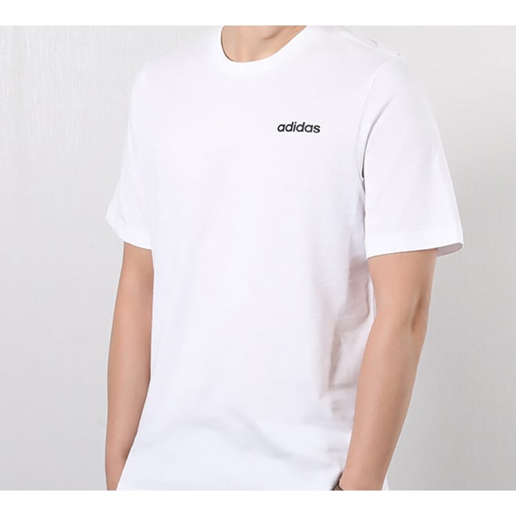 Adidas T Shirts Men's White Crew Neck Moderate Straight Fit DQ3089