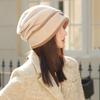 Autumn and winter hat women's big head circumference showing face small bucket hat versatile headgear outdoor warm and fleece stacking hat