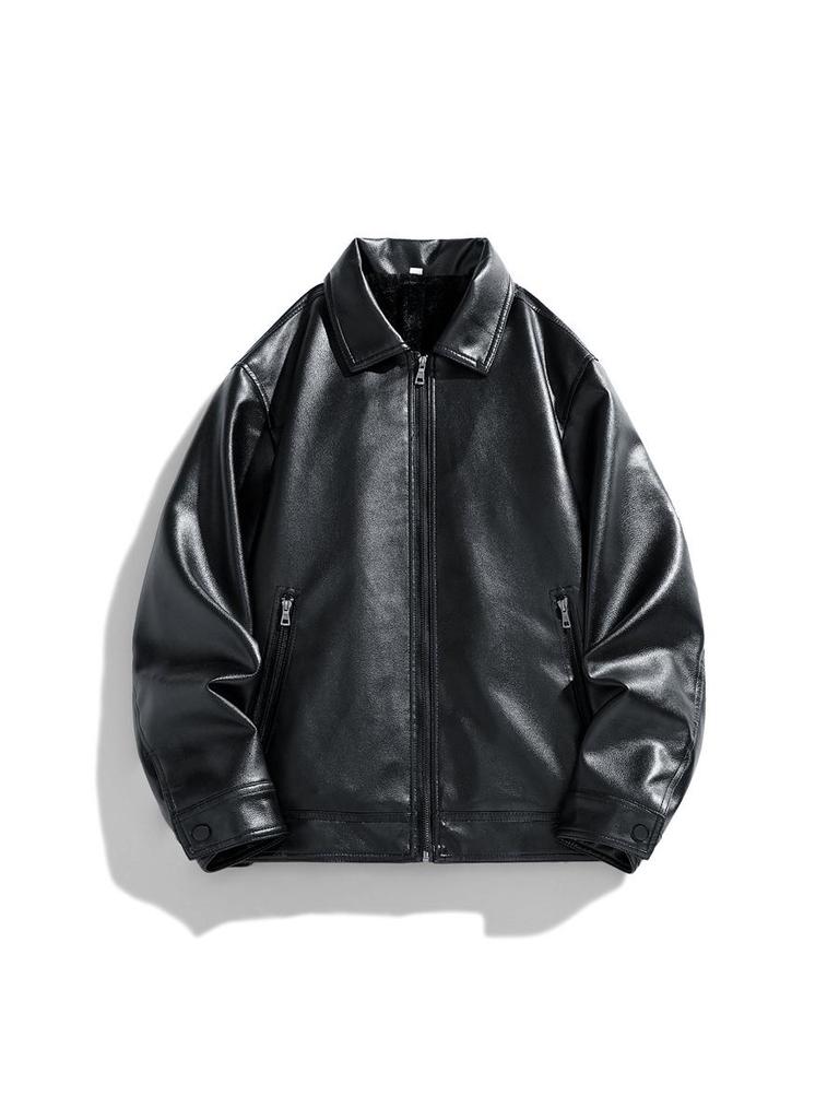 Men's PU Leather Motorcycle Jacket - Spring & Autumn Casual Style
