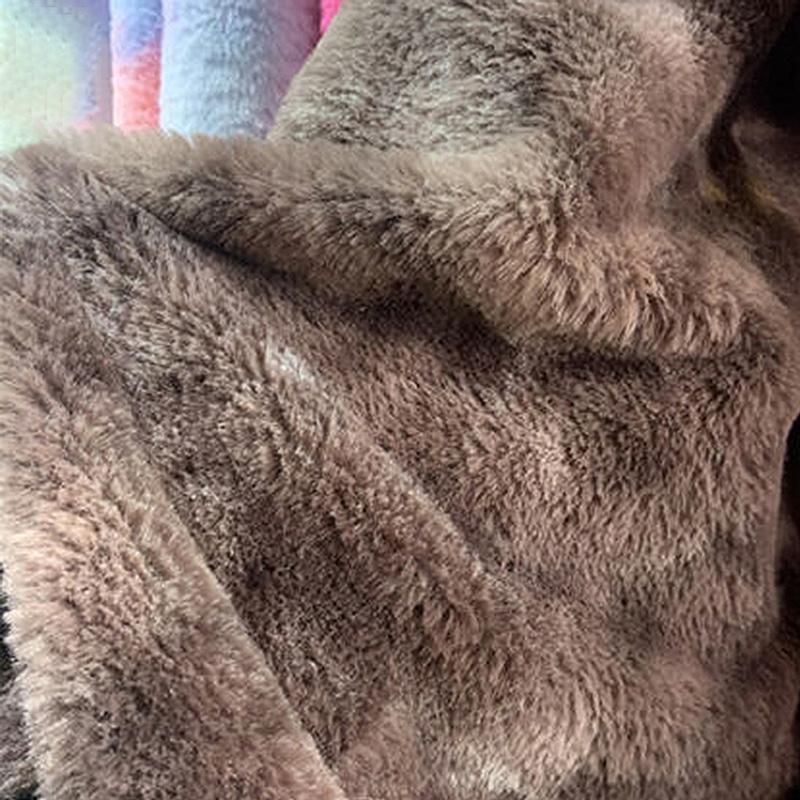 100*165cm Imitation Rabbit Fur Fabric Rainbow Plush Fur Flocking Fabric For Handmade Garment Bags Quilting Sew Clothes Toys