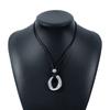 Tooxika Personality Design Irregular Circle Pendant Necklace Simple Knot Tie Rope Necklace