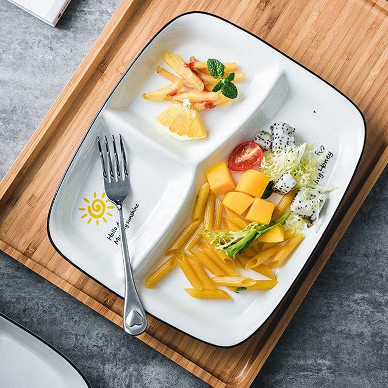 Nierxin 211 Keramický talíř s přihrádkami pro kontrolu porcí