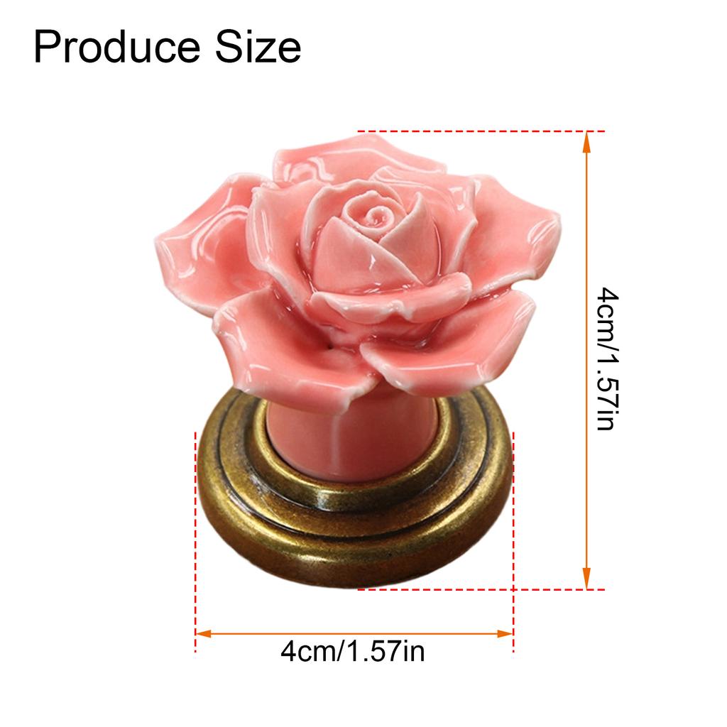 4 Stück Elegante Florale Keramik Schrankknöpfe mit Zinklegierungsschrauben für Möbel Kleiderschrank Kommode Schubladengriffe Verwendung