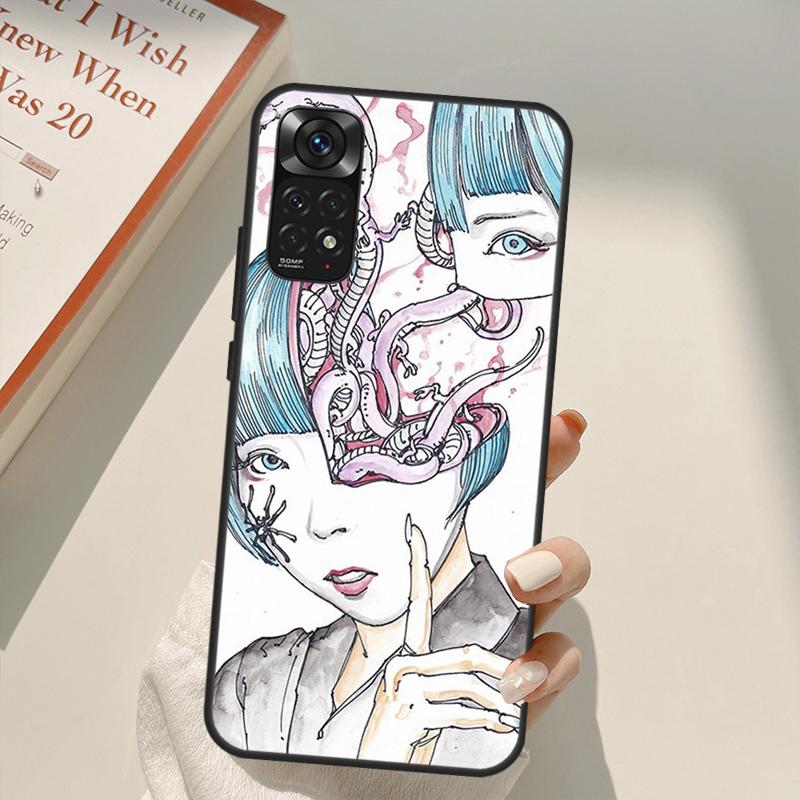 Shintaro Kago Horror Case For Xiaomi Redmi Note 11 10 Pro 8 9 9S 10S 11S 9A 9C 10A 10C K40 K50 Gaming Cover