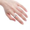 Unique 925 Sterling Silver Fashion Ring With Geometric White Agate For Modern Women