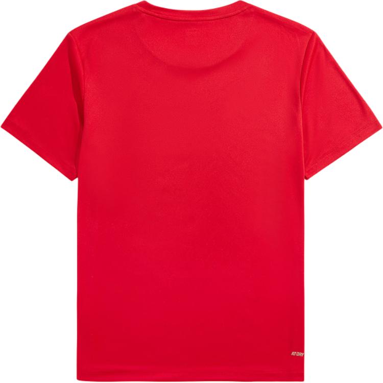 Li Ning Solid Color Logo Round Neck Pullover Short Sleeve T-Shirt Men Tops Red ATSU839-4