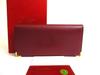 Authentic Must De Cartier Bordeaux Leather Long Flap Bill Wallet #b131  Open Box