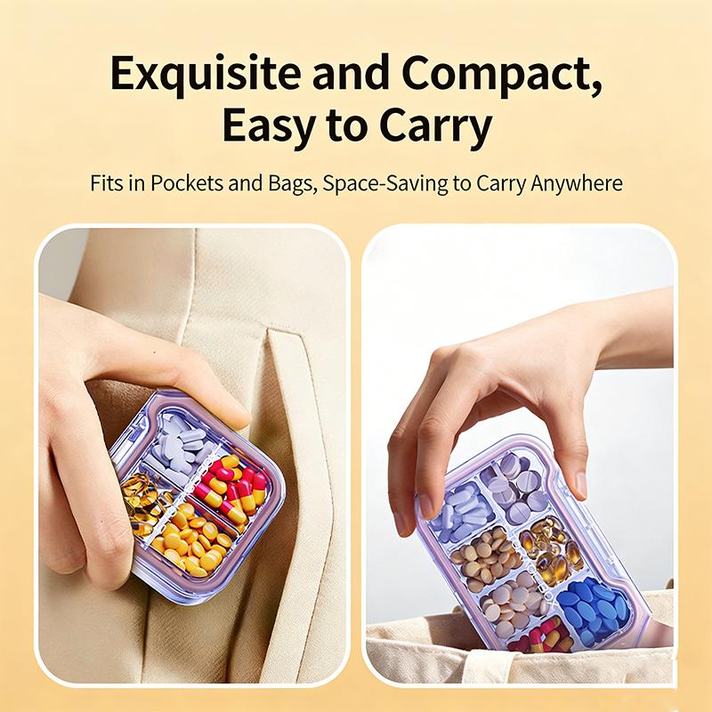 Mini Pill Case Waterproof Airtight Pill Container For Daily Use Travel Sealed Pill Box For Pocket Purse Medication