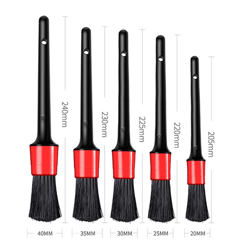 5Pcs Car Detail Brush Car Brush Soft Bristle Wheel Interior Cleaning Brush Car Fine Washing Beauty Tools