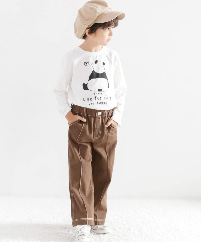 Bee Print Size Panda X White T-Shirt, Girls, Boys, Kids, Spring, Autumn, Winter, Taa05043, 140cm, 36. Style