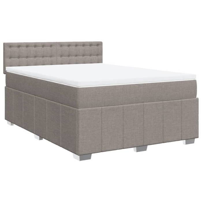 VidaXL Bed Slat Base with Mattress Taupe 160x200 Cm Fabric 3287137