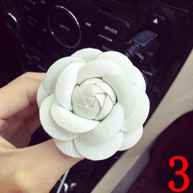 Car-styling Camellia High Flower Female Air Outlet Perfume Clip Auto Accessory Decoration
