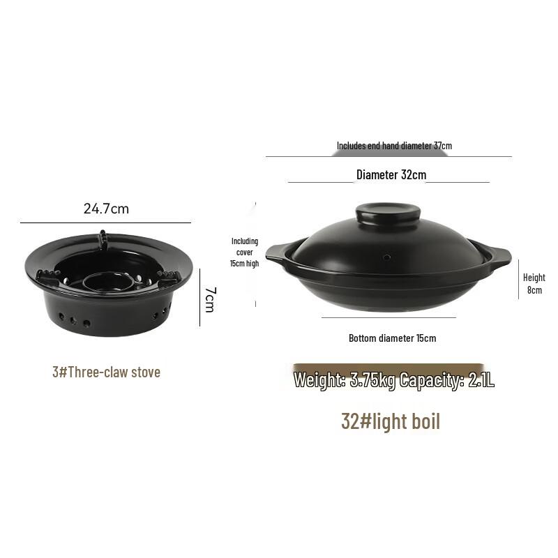 LIEI Ceramic Alcohol Stove Dry Pot Set