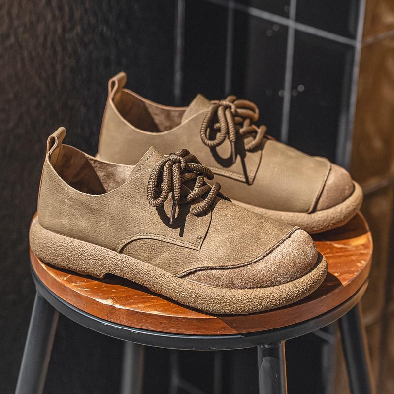 Men's Plus Size Breathable Leather Driving Shoes - Autumn Style, Non-Slip Soft Sole, Fashionable & Versatile.