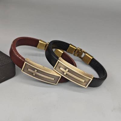 Herren-Kreuzarmband: Einfacher Mori-Stil mit schlichtem Ring, dünnes schmales Design, chinesisch und europäisch beeinflusst, Nischen-Akademischer Stil.