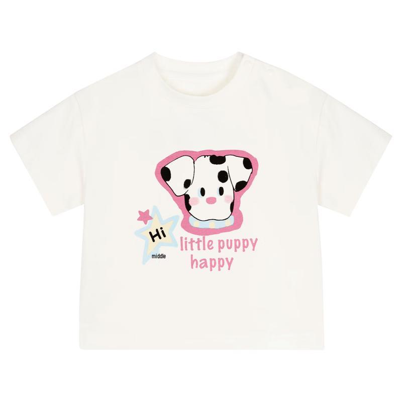 LUSON Baby Girl's Cartoon Print Short Sleeve T-shirt