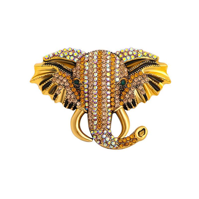 Pretty Elephant Animal Woman's Pendant Brooch Pin Gift Rhinestone Crystal Brooches