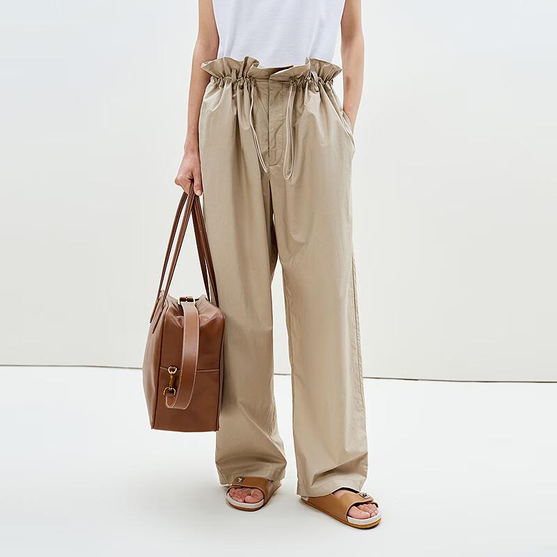 

LESS 2025 Summer Cotton Loose Straight Long Pants S