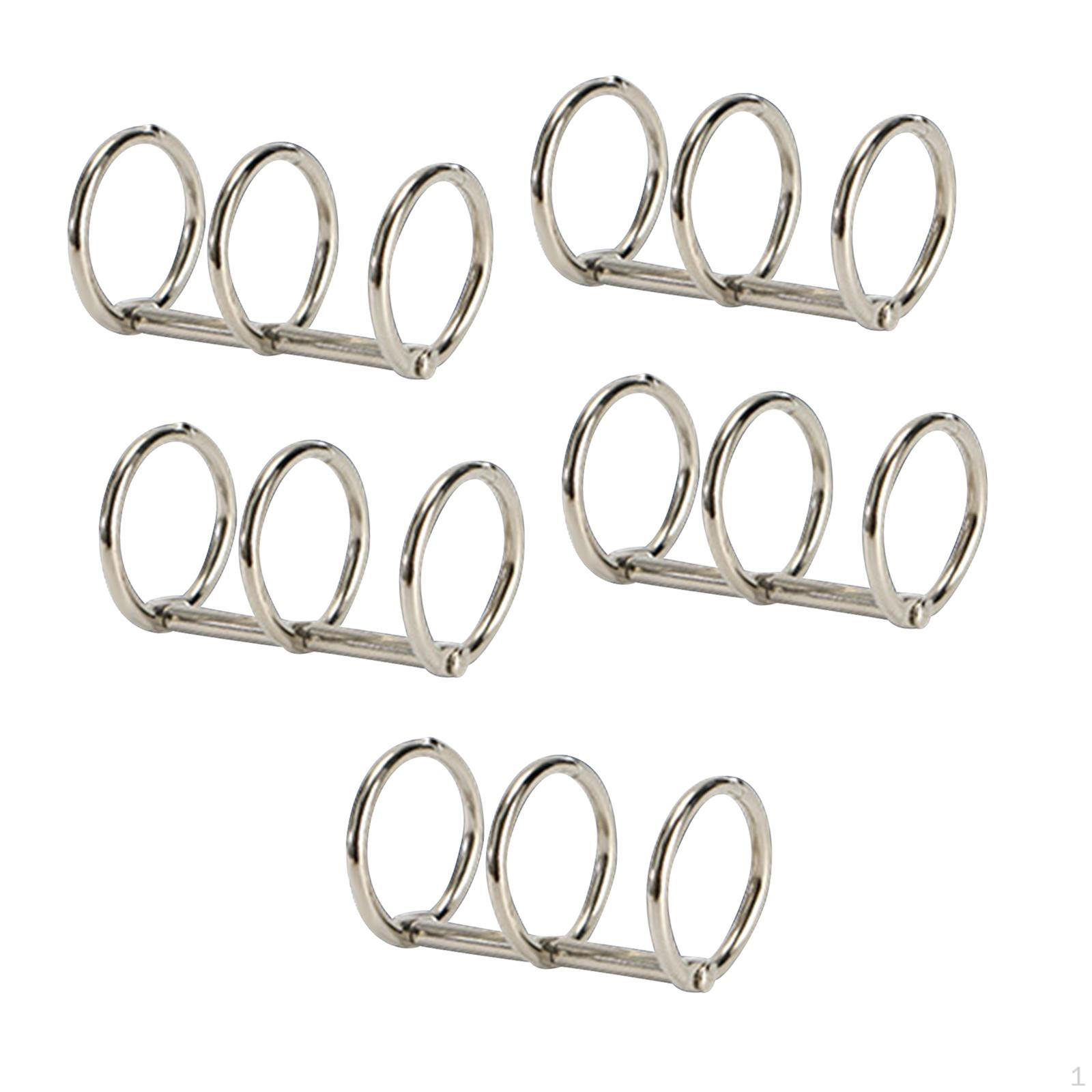 5 шт., металлические папки с вкладышами с 3 кольцами, кольца для переплета с 3 отверстиями, разделенные на петлях защелки