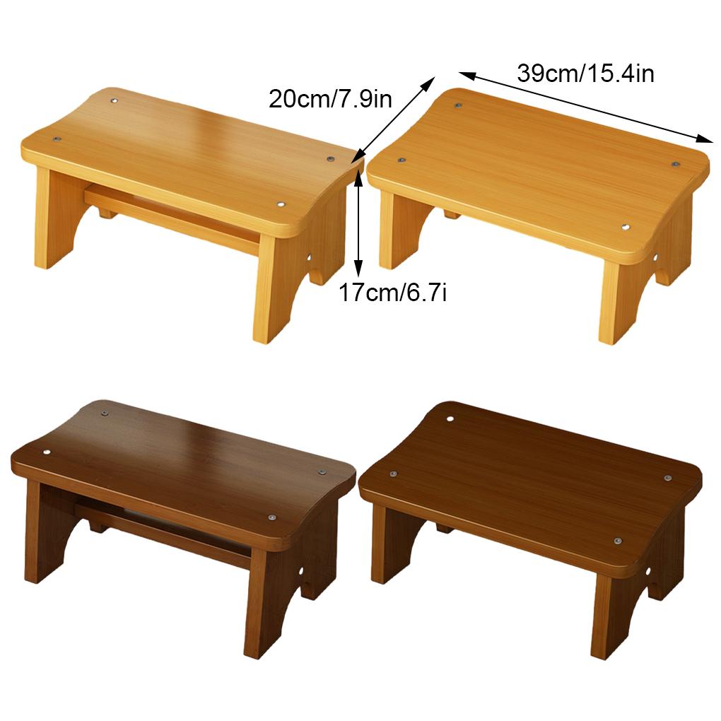 Bamboo Wood Made Foot Stool - Safe Exquisite Craft Footstool Home Low Stool Ottoman Bench Odorless