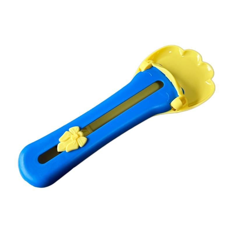 

Cat Scoop Portable Kitten Feeder Squeezer Wet Food Strip Tools Pet Products Cat Paw Yellow Blue