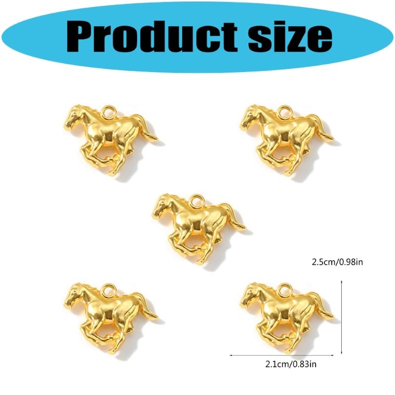 Pack of 50 Pieces Alloy Animal Horse Pendants for DIY Jewelry Crafting Projects Sturdy Charms Ideal for Bracelets Necklaces Accessories Size 25x21mm
