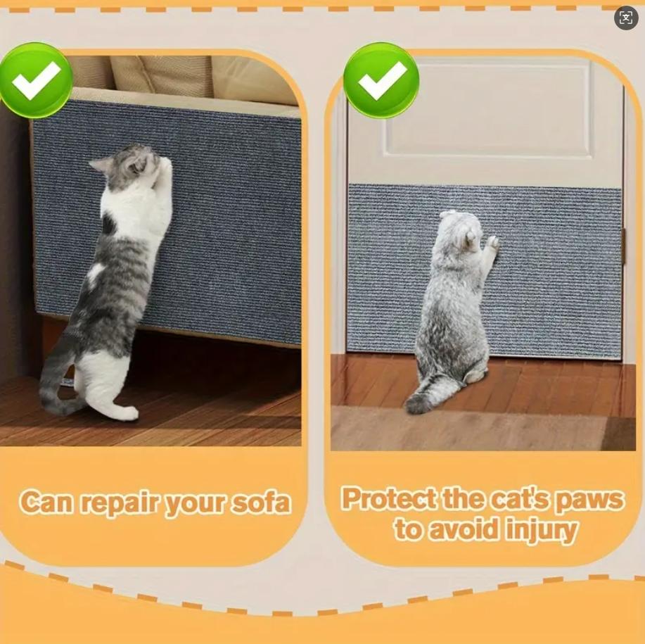 Sofa Protector Sticker: Self-adhesive Fabric Cats Scratch Pad, Cut To Size for Furniture & Walls.