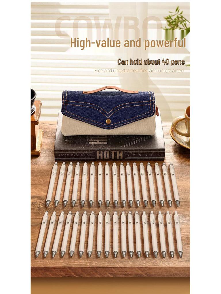 Chic Denim Pencil Case: 2025 Design for Middle School Girls - Large Capacity, Unique Stationery Box