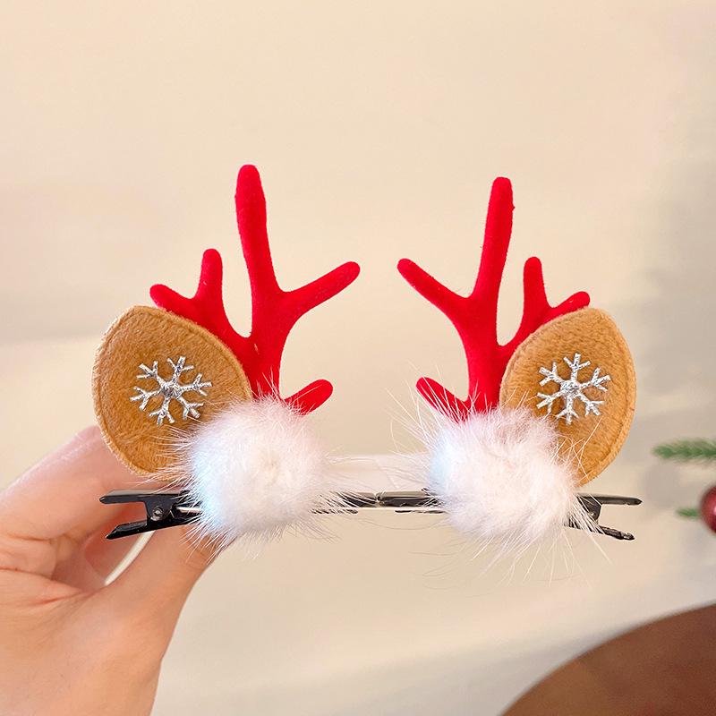 Christmas Antler Hair Clips for Girls - Holiday Party Hair Accessories for Children