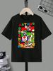 Personalisiertes Super Mario T-Shirt aus 100 % Baumwolle für Herren, Super Mario Gaming-Shirt, Mario Geburtstags-T-Shirt