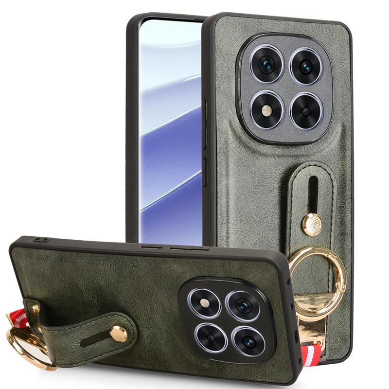 Luxury Wristband Leather Stand Case for Xiaomi Redmi Note 14 Pro 5G 4G Cover With Ring Opener Coque Fundas Capa