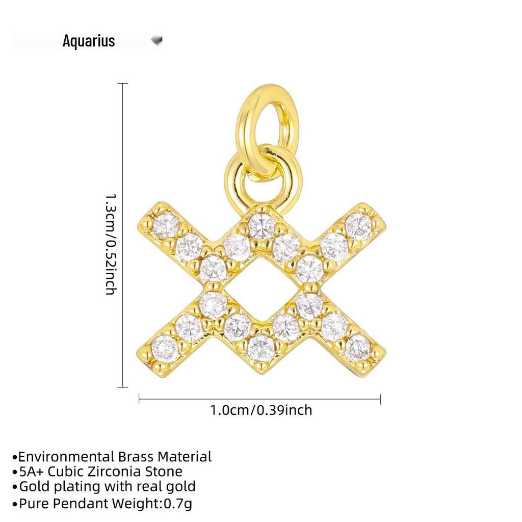 Zodiac Diamond Inlaid Necklace: 18K Gold-Plated Luxury Clavicle Chain