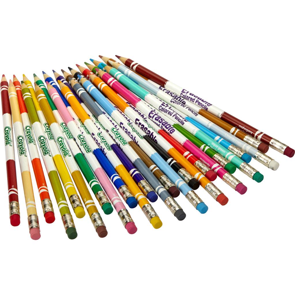 CRAYOLA ERASABLE kredki z gumką 24 kolory