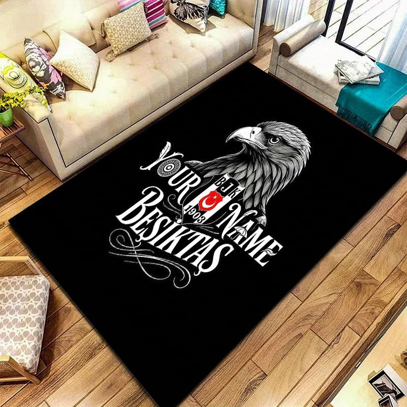 Besiktas Gymnastics Club Custom Name Carpet Rug For Living Room Bedroom Home Sofa Decoration Kids Play Nonslip Floor Mat