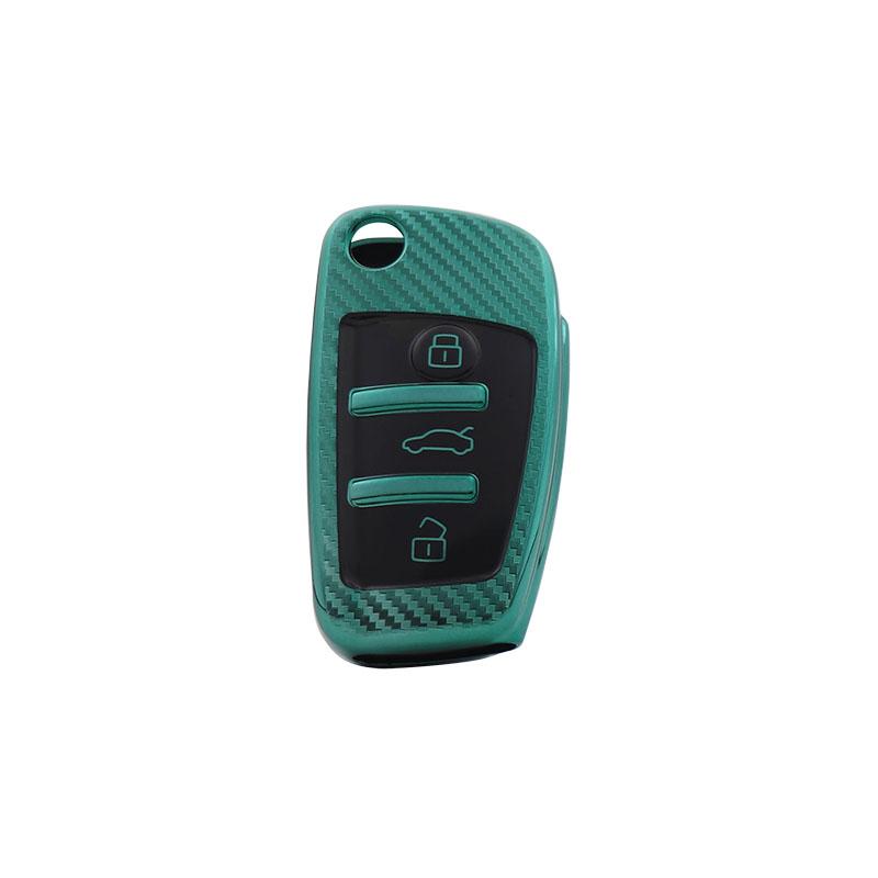 TPU Carbon Fiber Car Remote Key Cover Case Shell Key Fob for A3 A4 A5 C5 C6 8L 8P B6 B7 B8 C6 RS3 Q3 Q7 TT 8L 8V S3 Protector Holder