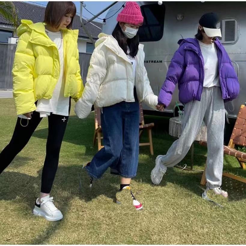 Winter Bud Hat Down Cotton-padded Jacket Women's Short Loose Thick Bread-padded Jacket