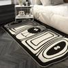 Cartoon Black and White Coal Balls Soft Fluffy Carpet Water Absorbent Non-slip Home Decorative Mat Living Room Bedroom Entry Mat