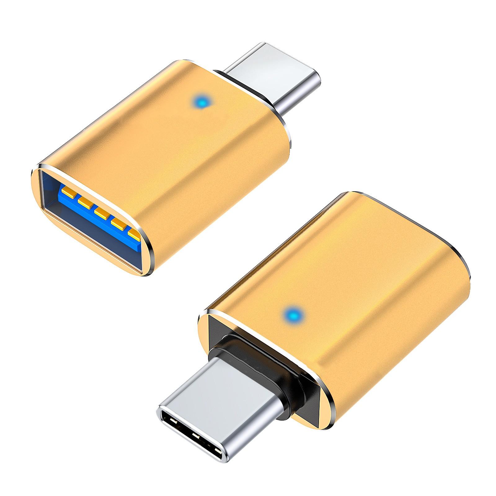 

2 шт. USB C - USB3.0 адаптер USB C папа - USB мама адаптер OTG USB C адаптер для зарядки устройств типа C передача данных золотой