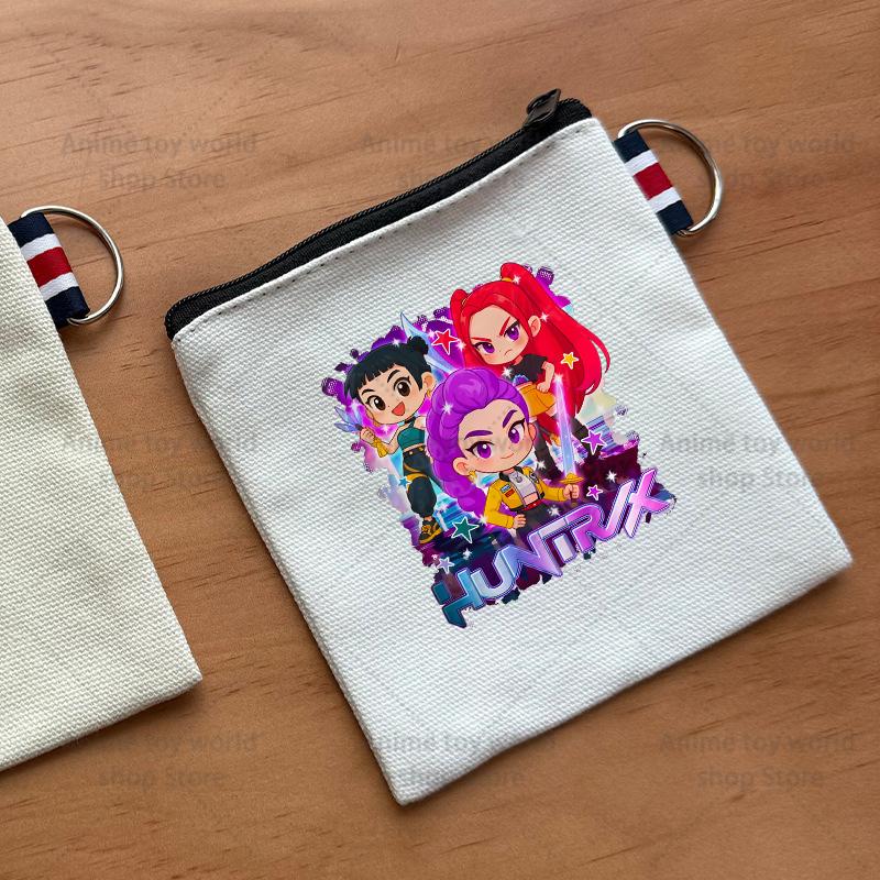KPop Demon Hunters Makeup Bag Women Cute Anime Canvas Multicolored Pencil Case Zipper Hand-carried Finishing Storage Bags Gift