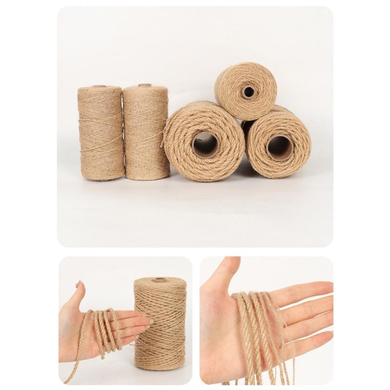 Natural Fiber Rope Soft Wrapping Cord Twine Rope For Creative Sewing Project Gardening Home Decoration And Packaging