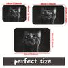 1pc Black Cat HD Printed Non-Slip Door Mat – Microfiber Absorbent, Machine Washable Polyester Rug for Bathroom, Bedroom, Living