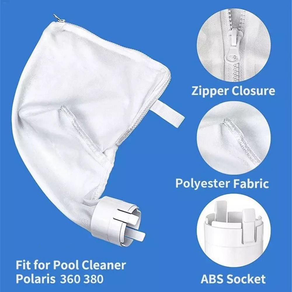 2PCS Filter Bag For Polaris 360 380 Pool Cleaner All Purpose Zipper Bag