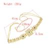 Gold Color Elegant Belt Square Crystal Waist Chain For Women Bride Dress Metal Chain Belt