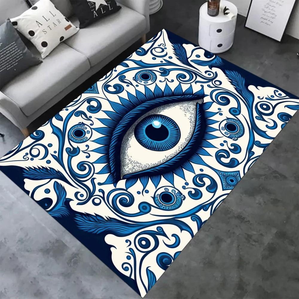 Evil Eye Print Area Rugs Non-slip Floor Mat Living Room Bedroom and Home Decor Doormat Machine Washable Kitchen Carpet