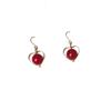 Minimalist Red Agate Heart-Shaped Drop Earrings: European & American Style, Hollow Design for Women
