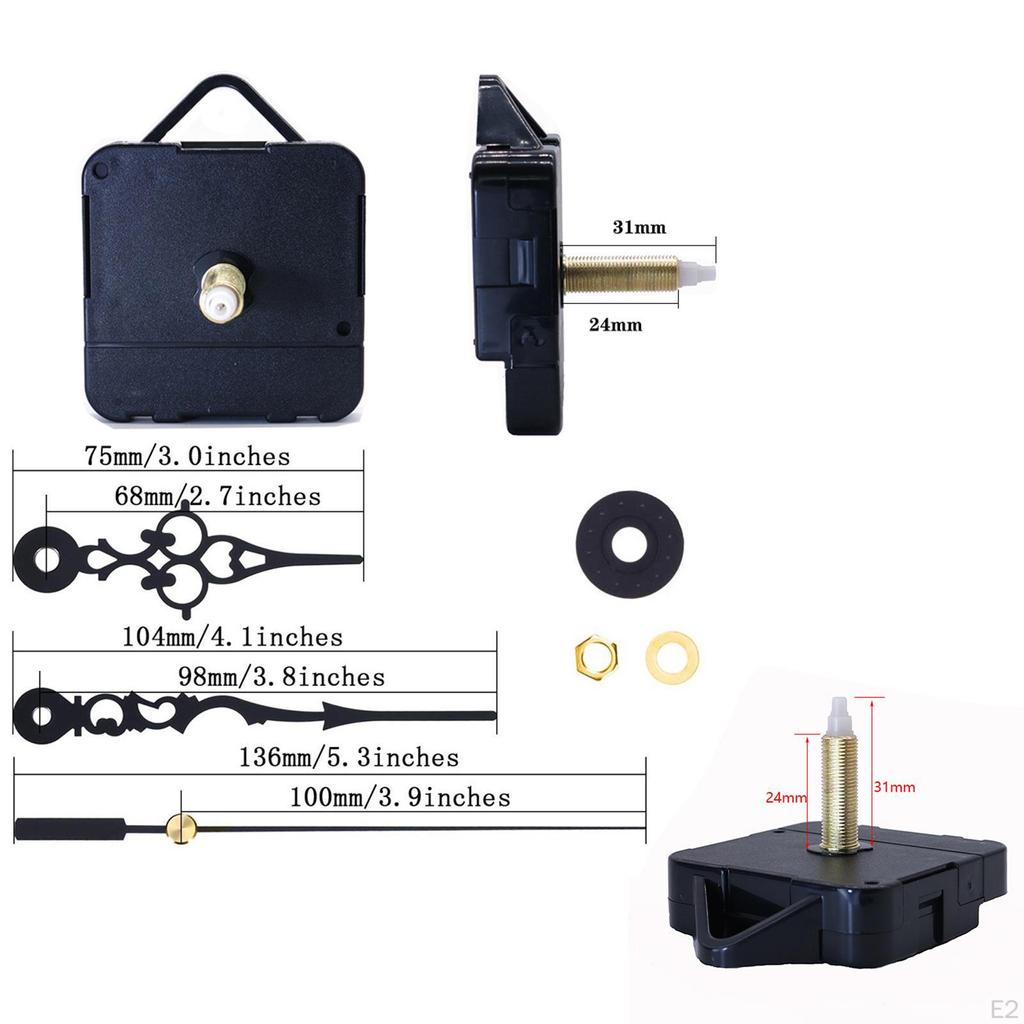 DIY Wall Clock Movement Mechanism Battery Operated Silent Sweep for Clocks Marble