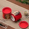1Pc Mini Tea Canister Portable Sealed Cans With Chinese Style Print Home Packaging Box Travel Tinplate Storage Empty Can For Tea