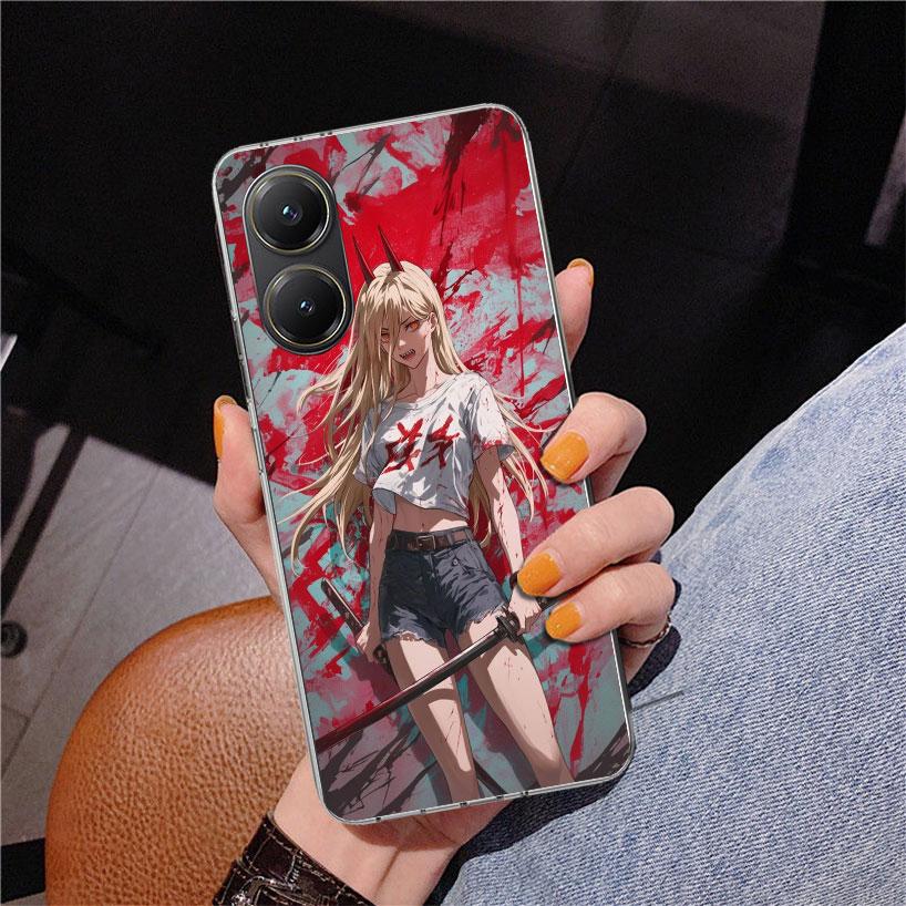 C-Chainsaw Mans Power Phone Case For Xiaomi Poco X7 X6 X5 Pro F7 Ultra Redmi 15C 15 13C 13 12C 12 10 10A 10C 9 9A 9C 9T Cover Po