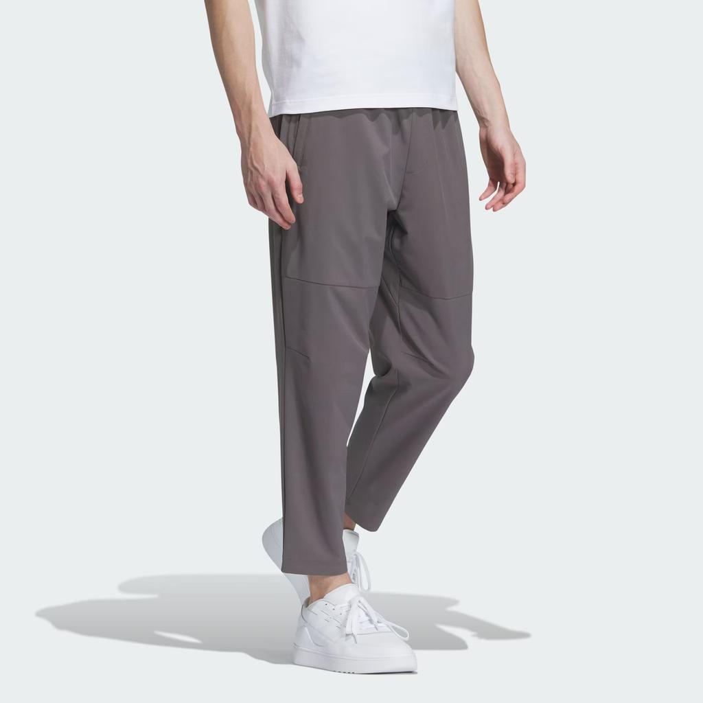 Adidas Aeroready Must-Have Pants Solid Color Logo Tapered Cropped Woven Sports Pants Men Pants Charcoal IT3982